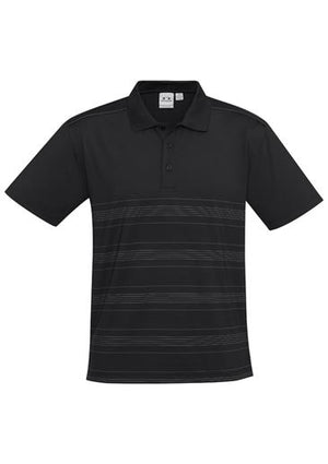 P304MS Laguna Mens Polo Black Charcoal White