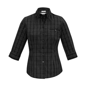 S820LT Womens Harper 3/4 Sleeve Shirt Black Silver