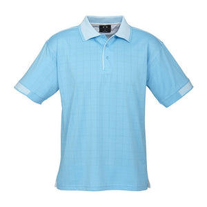 P9100 Mens Noosa Short Sleeve Polo Aqua Blue White