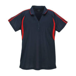 P3025 Ladies Flash Polo Navy Red