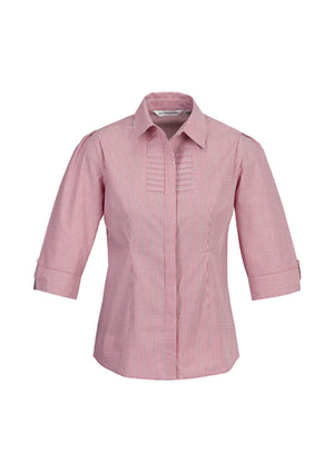 S121LT Ladies Berlin Cotton-Rich Stripe 3/4 Sleeve Shirt