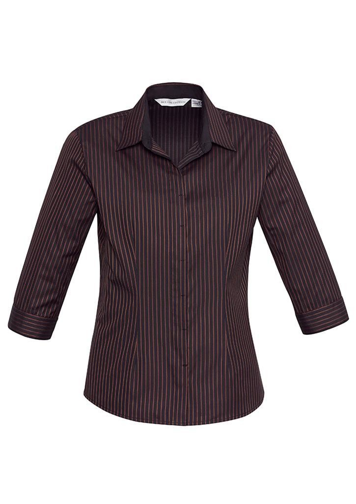 S415LT Ladies Reno Stripe 3/4 Sleeve Shirt