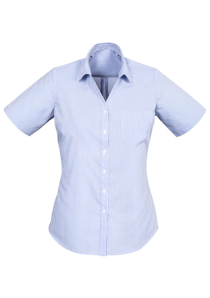 A41012 Advatex Ladies Lindsey Short Sleeve Shirt Blue