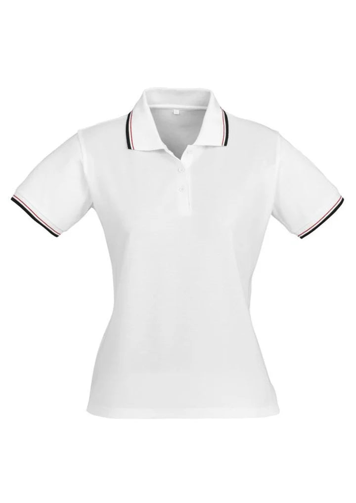 P227LS Womens Cambridge S/S Polo White Black Red