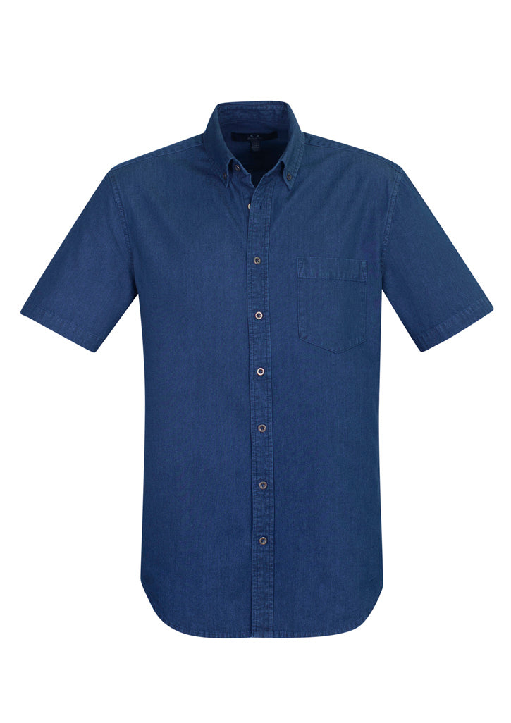 Duro Short Sleeve Denim Shirt Ash Blue